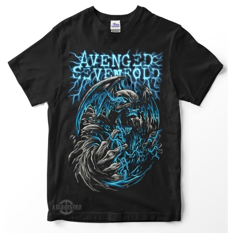 เสื้อยืด พิมพ์ลายโลโก้ค้างคาว Avenged SEVENFOLD Power lightning Premium a7x a7x สําหรับผู้ชาย