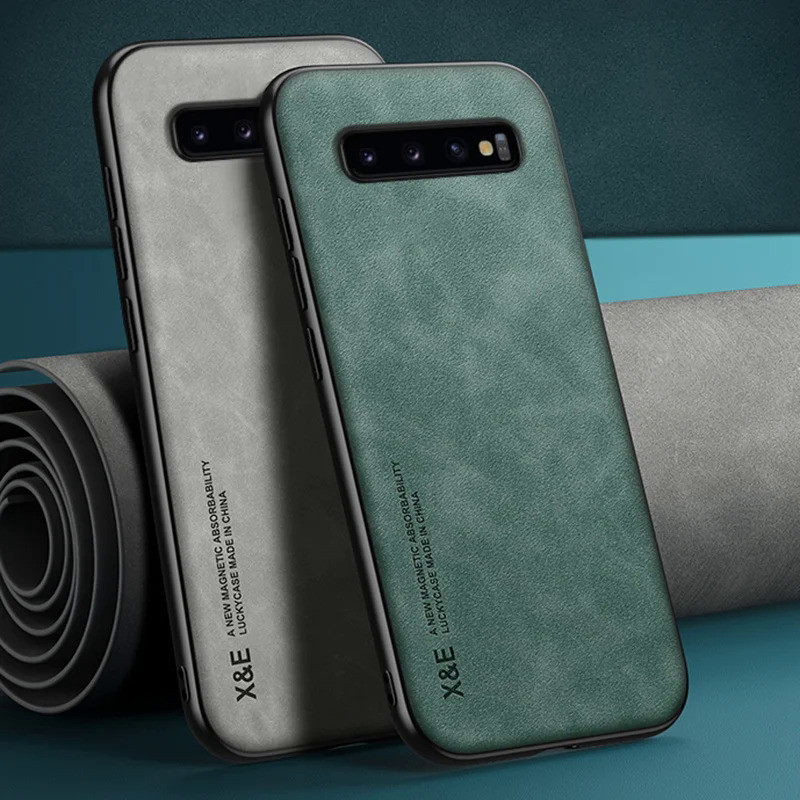 SAMSUNG หรูหราหนังสําหรับsamsung Galaxy S8 S9 S10 Plus S10Eซิลิโคนป ้ องกันเคสโทรศัพท ์ สําหรับSamsu