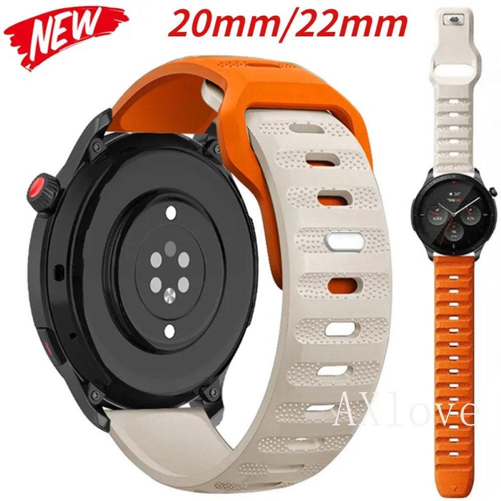22 มม.20 มม.ซิลิโคนสําหรับนาฬิกา Huawei 4 3 GT3-2 Pro Amazfit GTR 4 GTS 4 เข็มขัดระบายอากาศแบบนุ่ม Samsung Galaxy นาฬิกา 6 5 4 5 Pro 45 มม.สาย