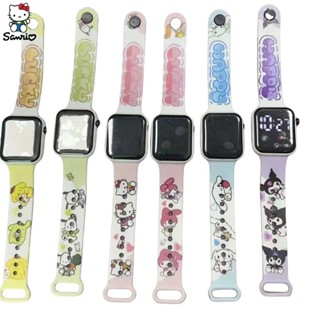 การ์ตูนพิมพ์สายกีฬานาฬิกา Kuromi ดิจิตอลกันน้ําสแควร์ Dial L…