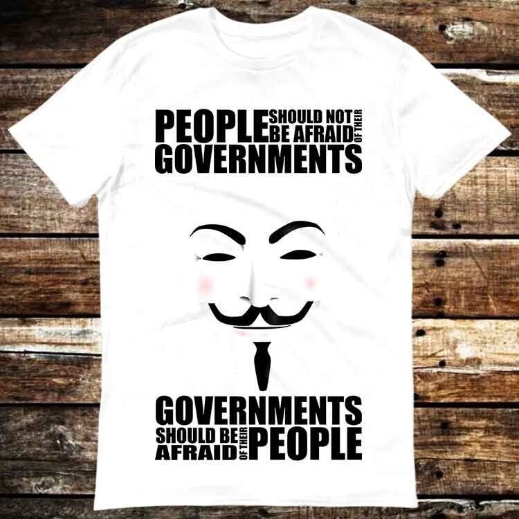 V For Vendetta หน้ากากไม่ระบุชื่อ เสื้อยืดรัฐบาล 6380