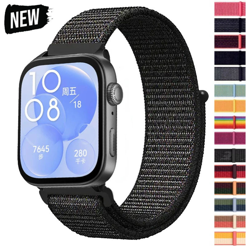 สายรัดไนลอนสําหรับ Huawei Watch Fit 3/4/4 pro Sport Breathable เปลี่ยนสร้อยข้อมือสายรัดข้อมือสําหรับ Huawei Fit 4/4 pro/3 เข็มขัดอุปกรณ์เสริม