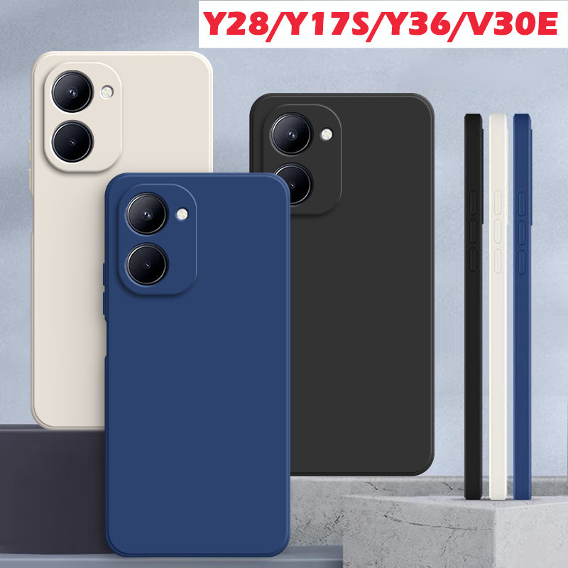 เคสโทรศัพท์มือถือซิลิโคน TPU กันกระแทก ป้องกันกล้อง สําหรับVIVO Y28 4G V30E Y17S Y21 Y20 Y36 Y21 Y02 Y02S V29E Y22S Y33S