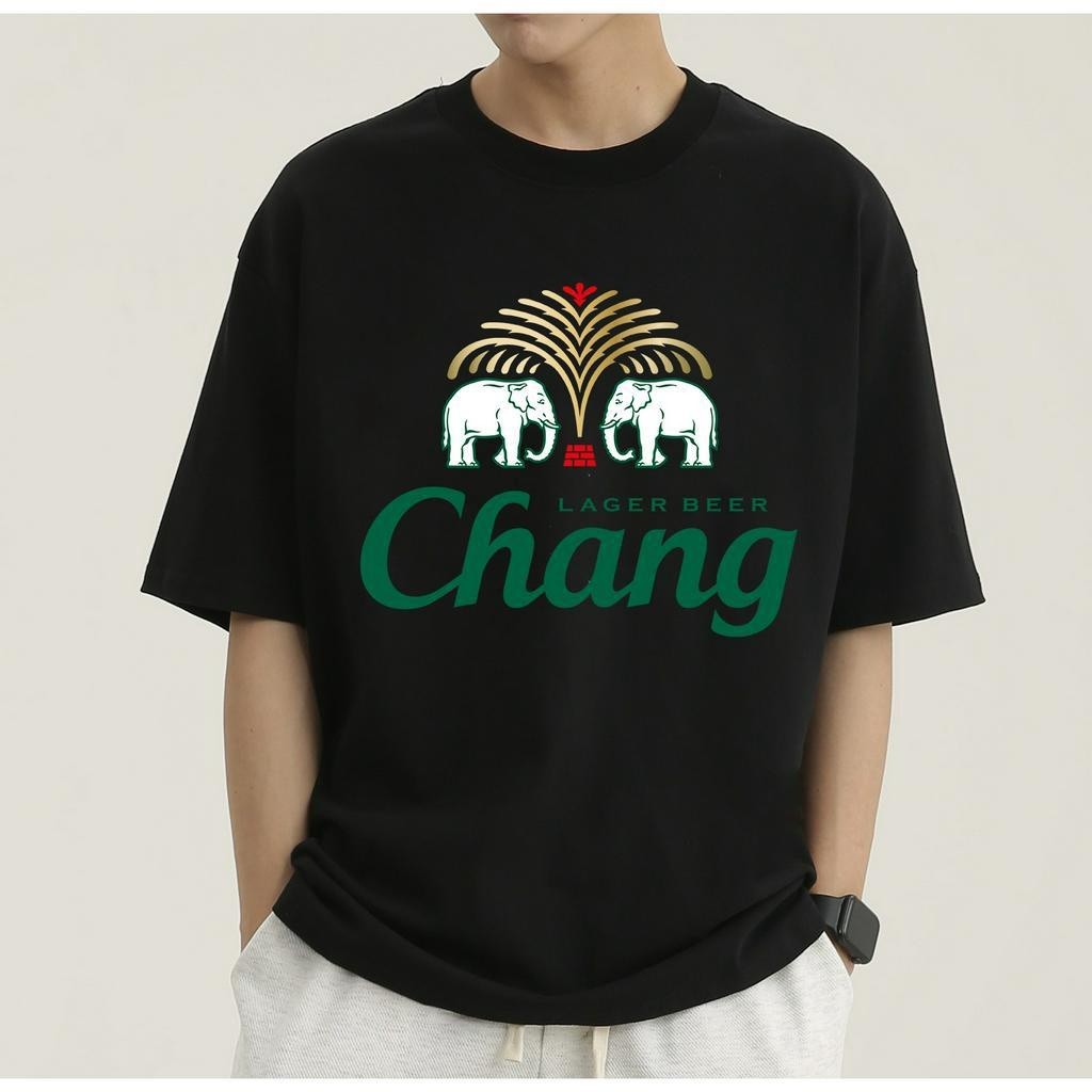 ✨✨ 【FASHION】2024 เสื้อยืดเบียร์ช้าง chang cotton คอกลมแขนสั้น ใส่ได้ทั้งชายและหญิง พร้อมส่งการจัดส่งที่รวดเร็ว