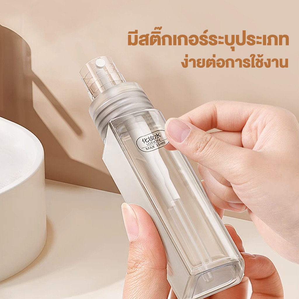 4in1ชุดขวดรีฟิล 35มล ชุดขวดรีฟิล ขวดสเปรย์พลาสติกใสสําหรับใส่น้ําหอม เหมาะกับการพกพาเดินทาง ขวดใส่สเปรย์พกพา