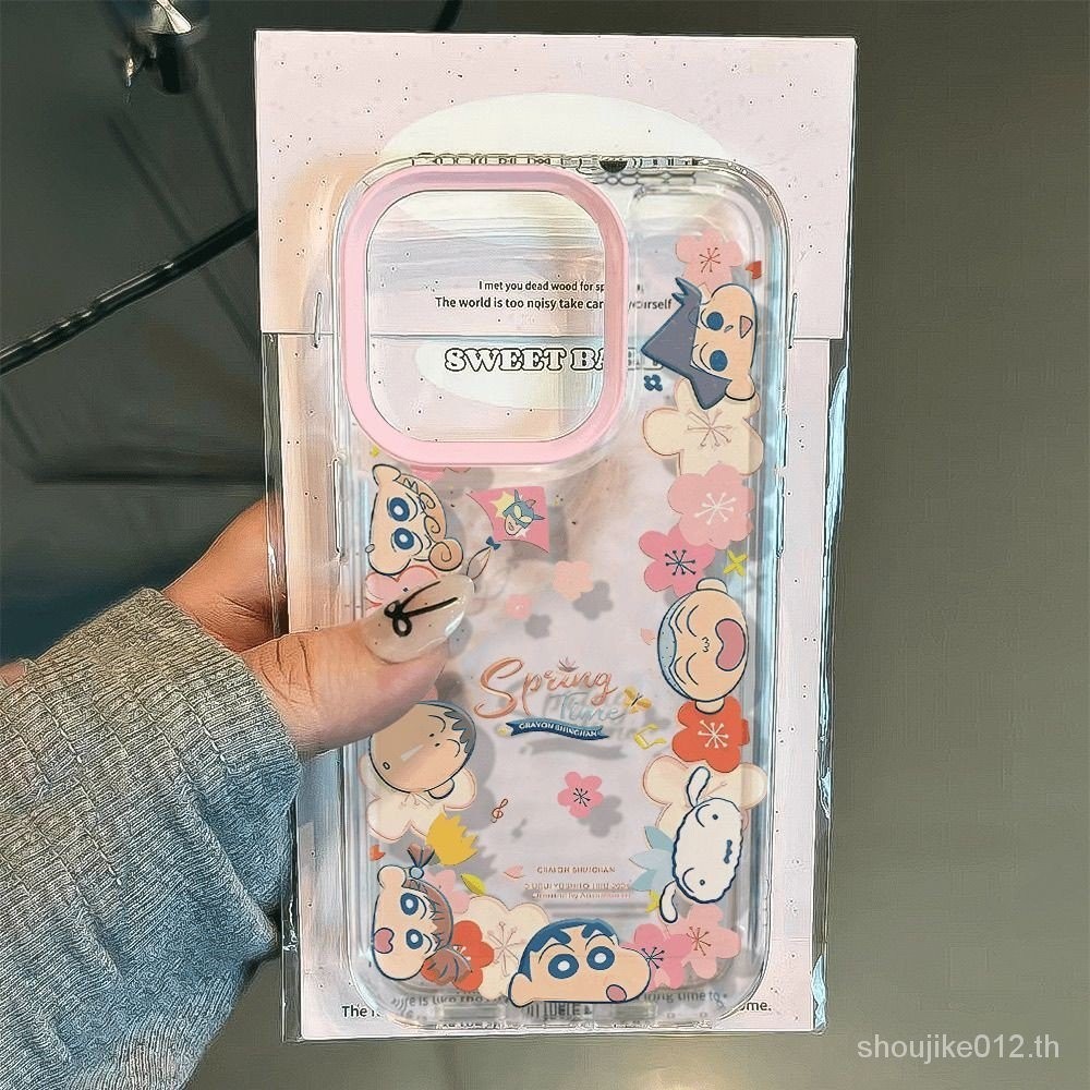 Yiyuan Shin-Chan เหมาะสําหรับ iPhone15 เคสโทรศัพท์มือถือ 14 สาว 13 รวมทุกอย่าง 7 8plus 12 กันกระแทกการ์ตูน ins ซิลิโคน GG6T