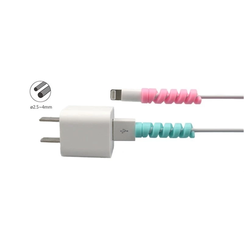 2 ชิ ้ นสายเกลียวสําหรับ Iphone Android Type C โทรศัพท ์ สายชาร ์ จ USB ฝาครอบ thumbnail 8