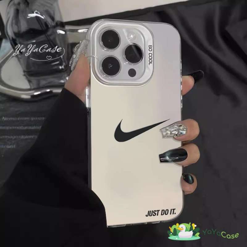 สำหรับ iPhone11 13 CASE FOR เคสไอโฟน15 14 12 Pro Max 15 14 7 8 Plus X XR XS MAX ไนกี้ JUST DO IT รุ่น ขั้นสูง สีเงินเคส