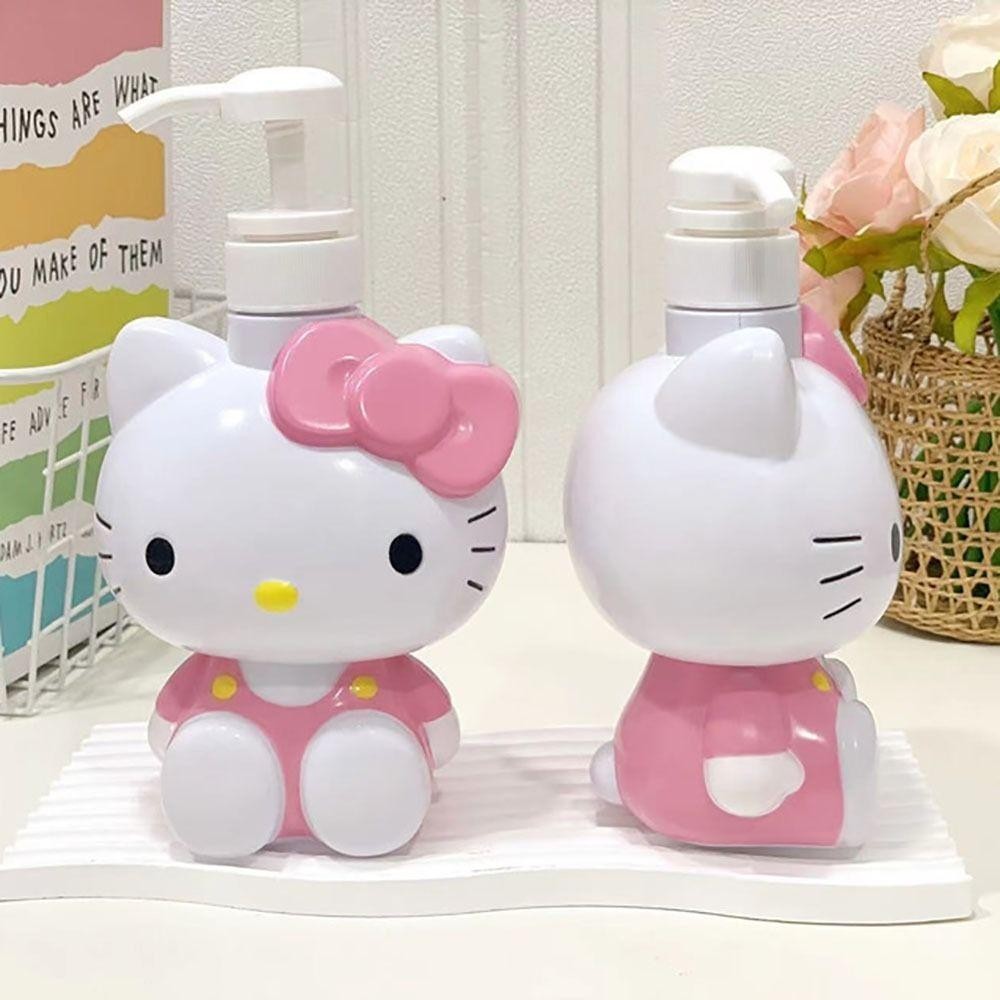 SANRIO ยูมิร์ ขวดโลชั่น,ขวดรีฟิลเปล่าความจุขนาดใหญ่,พลาสติกทนทานการ์ตูน ซานริโอ แบบพกพาหัวปั๊มขวดแชมพู
