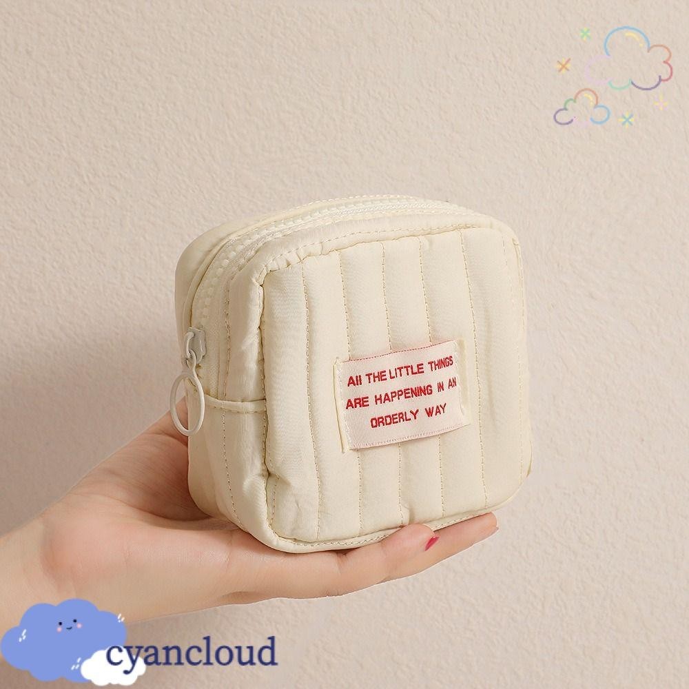 Cyancloud กระเป๋าเครื่องสําอาง,ขนาดเล็ก Mini Zipper Pouch Storage Bag,แบบพกพาสุขาภิบาลแผ่นลิปสติกแต่งหน้ากระเป๋ากระเป๋าผู้หญิงสาว