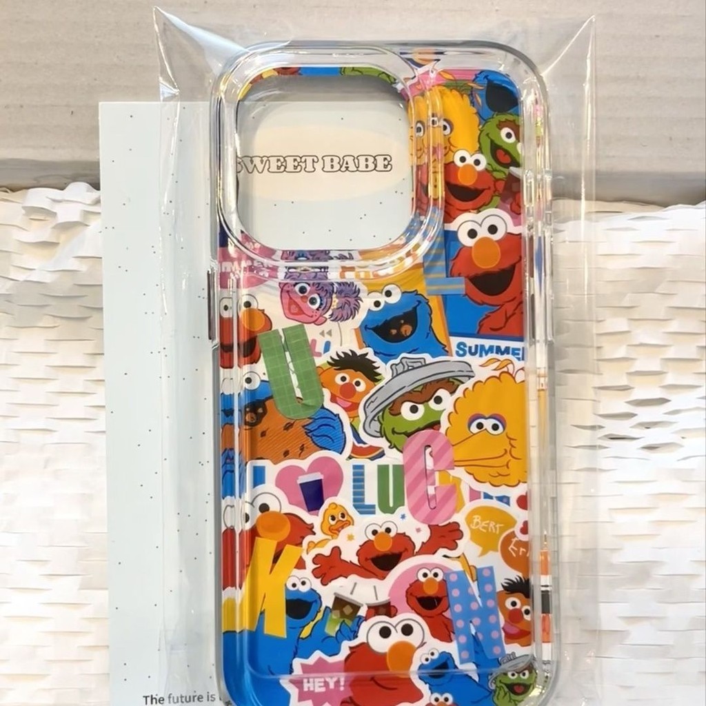 เคสโทรศัพท ์ ซิลิโคนอ ่ อนนุ ่ มลาย Sesame Street เหมาะสําหรับ iPhone x/xr/xsmax/7/8plus/11Promax/12/13/14Promax/15 เคสป ้ องกันแบบรวมทุกอย ่ างกันกระแทก