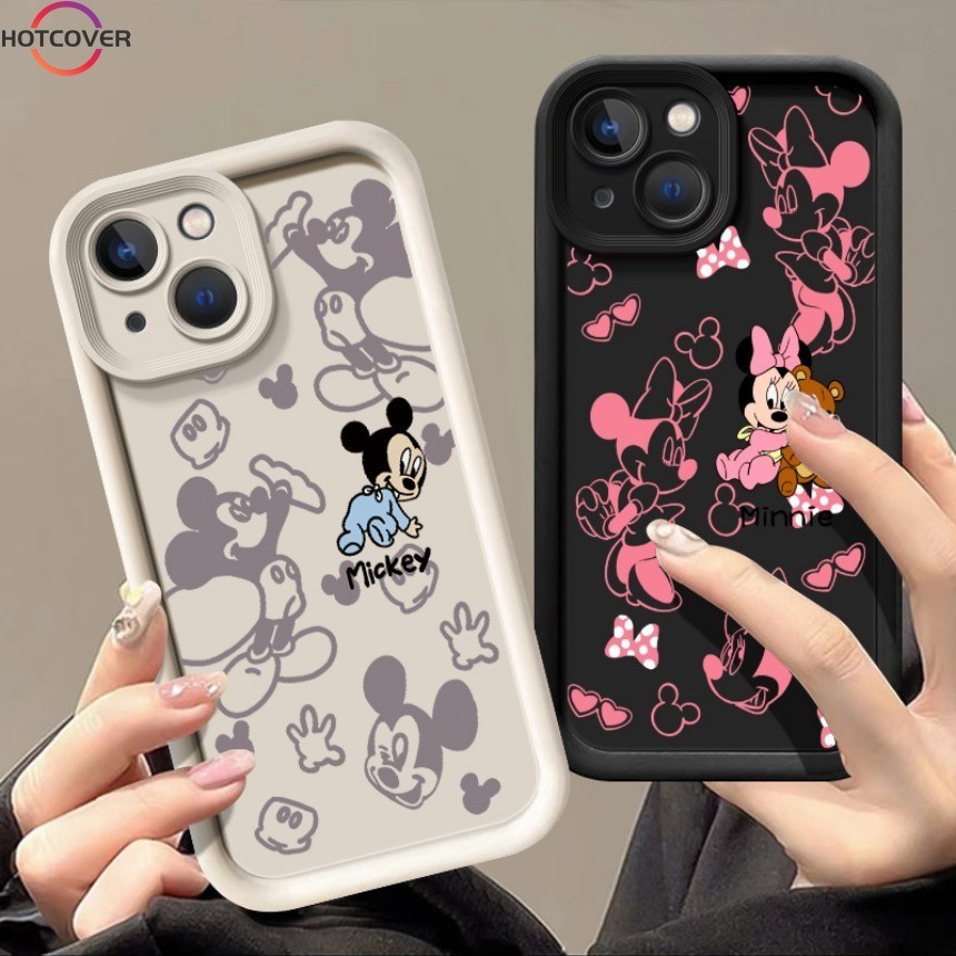 สําหรับ Vivo Y38 Y28 Y03 V30e Y22 Y22s Y02A Y02T Y50 Y30i Y21e Y21a Y21s Y21t Y33S Y20i Y20S ปลอกเคสโทรศัพท์มิกกี้มินนี่น่ารัก