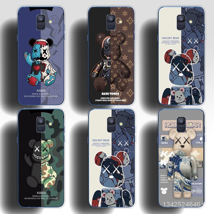 เหมาะสําหรับ Samsung Galaxy A8 plus 2018 A6 2018 plus เคสโทรศัพท์ TPU soft shell ปุ่มเคลือบด้วยไฟฟ้านุ่มกันกระแทกเปลือกป้องกัน