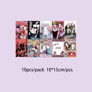 10pcs คลาสสิกอะนิเมะ NANA Wall โปสเตอร์สติกเกอร์ตกแต่งห้องนอนสําหรับสาววัยรุ่น Wall Art Prin t อินเทรนด์โปสเตอร์ขนาดเล็กหอพัก Collage ชุด