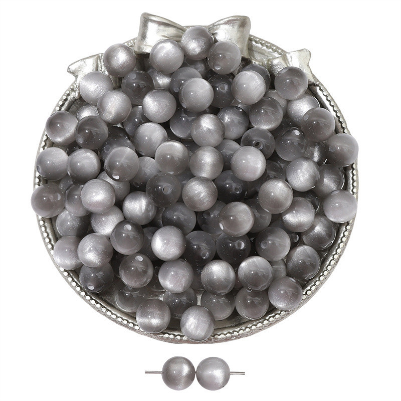 10pcs เรซิ่นเลียนแบบแมวตาลูกปัดสีตรงหลุมลูกปัดกระจัดกระจาย DIY ลูกปัดมือสตริงอุปกรณ์เสริมวัสดุ - รูปที่ 5