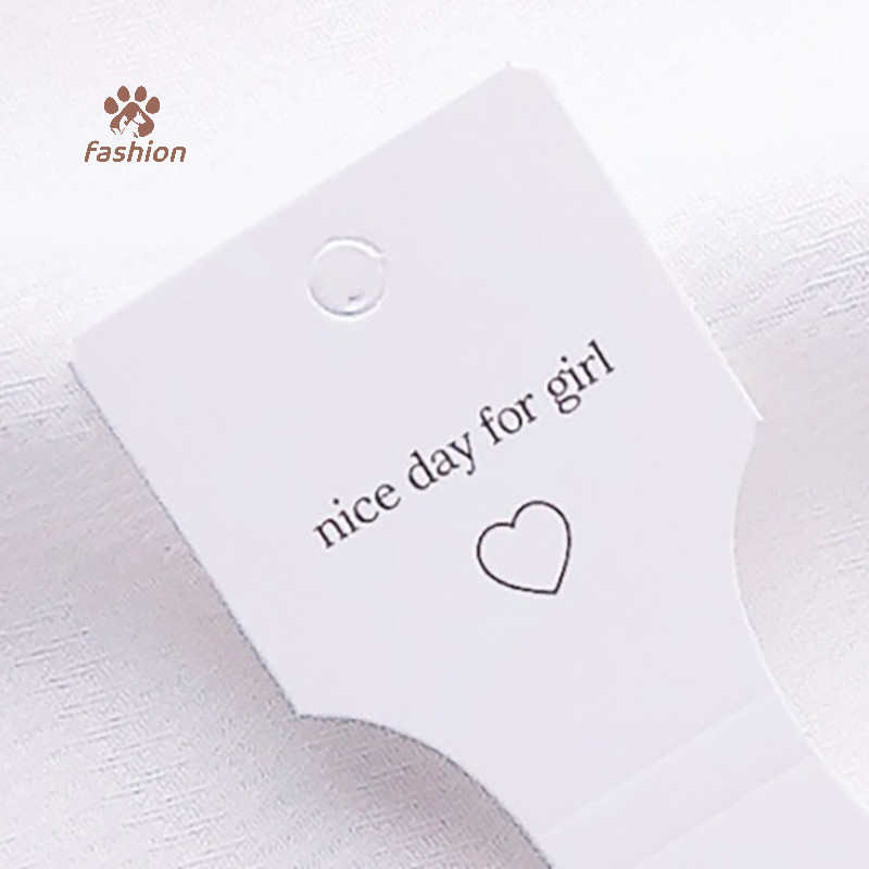 [แฟชั่น] 50ชิ้นครึ่งพับบัตรอุปกรณ์ผมกระดาษแข็งแสดงบัตรฉลากเชือกผมบรรจุภัณฑ์บัตรแขวนแท็กกระดาษแข็งป้าย {ไทย}