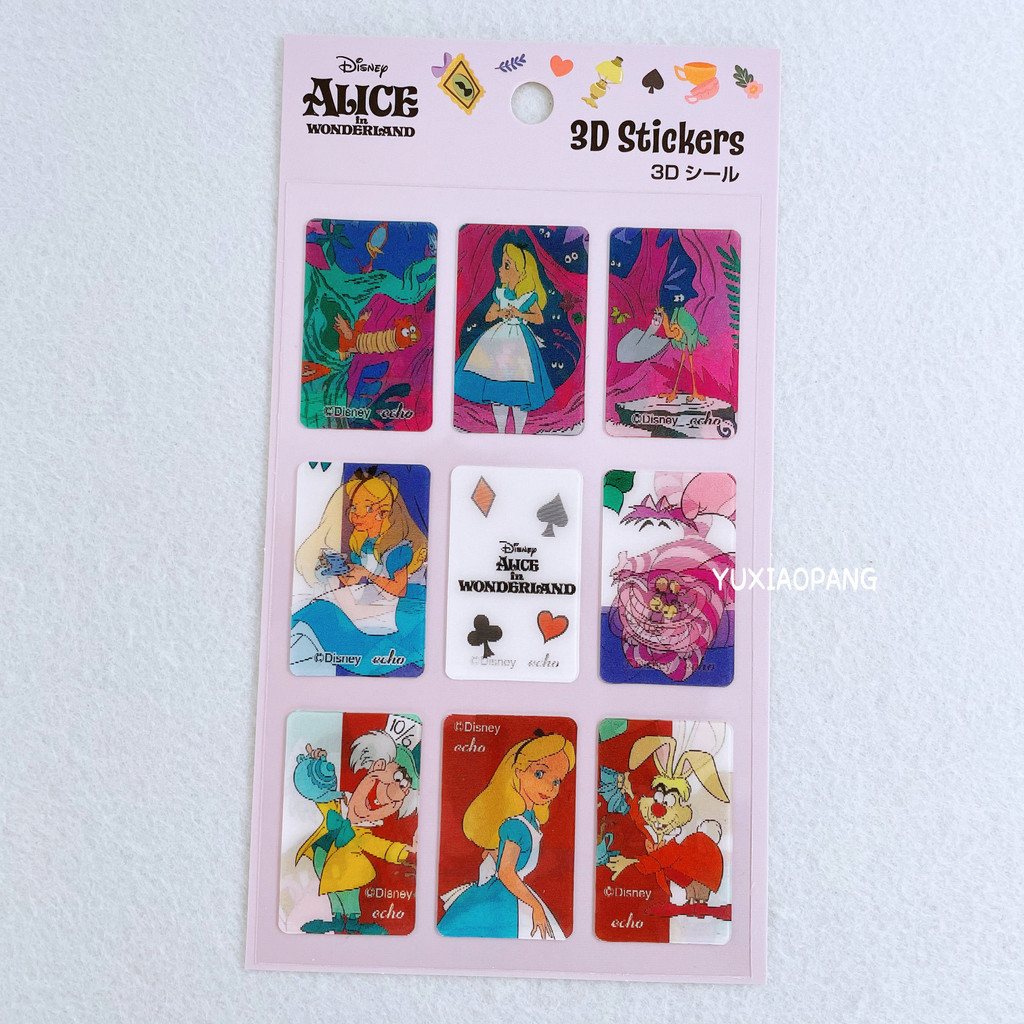Alice in Wonderland Limited Japan echo Limited Edition Square 3D Sticker Pattern Variable 9 ชิ้น