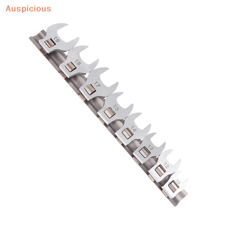 [มงคล] 8 ชิ้น 3/8 นิ้วไดรฟ์ประแจตีนกา 10 ถึง 19 มม.เมตริกเท้าปลายเปิด Spanner เคลื่อนย้ายได้เปิดประแจวงล้อ