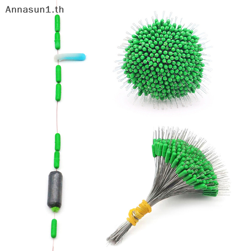 Annasun 300 ชิ้น/แพ็คตกปลา Bobber รูปไข่ซิลิคอนสีดํา Stopper Space Bean Connector สายตกปลาความต้านทานอุปกรณ์ตกปลา TH