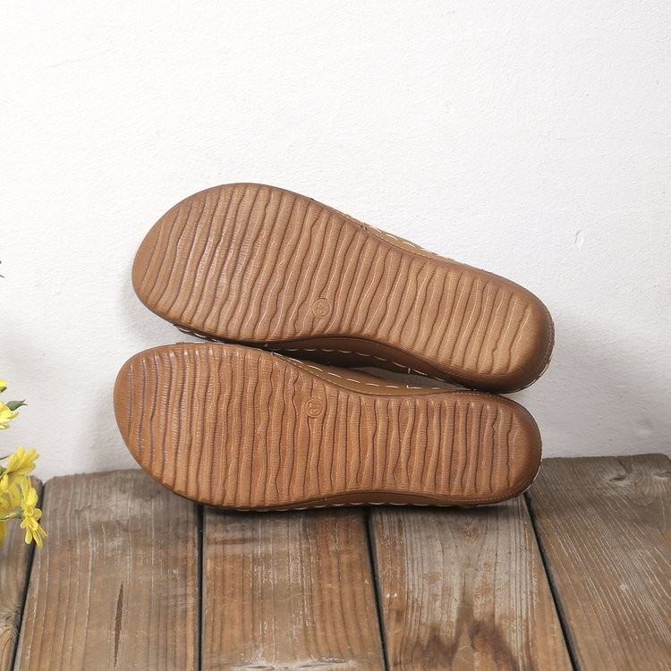 ผู้หญิงwedgesรองเท้าแตะสุภาพสตรีretroหนาbreathable Hollow Outลื่นรองเท้าแตะชายหาดกลางแจ้งขนาดใหญ่36-43