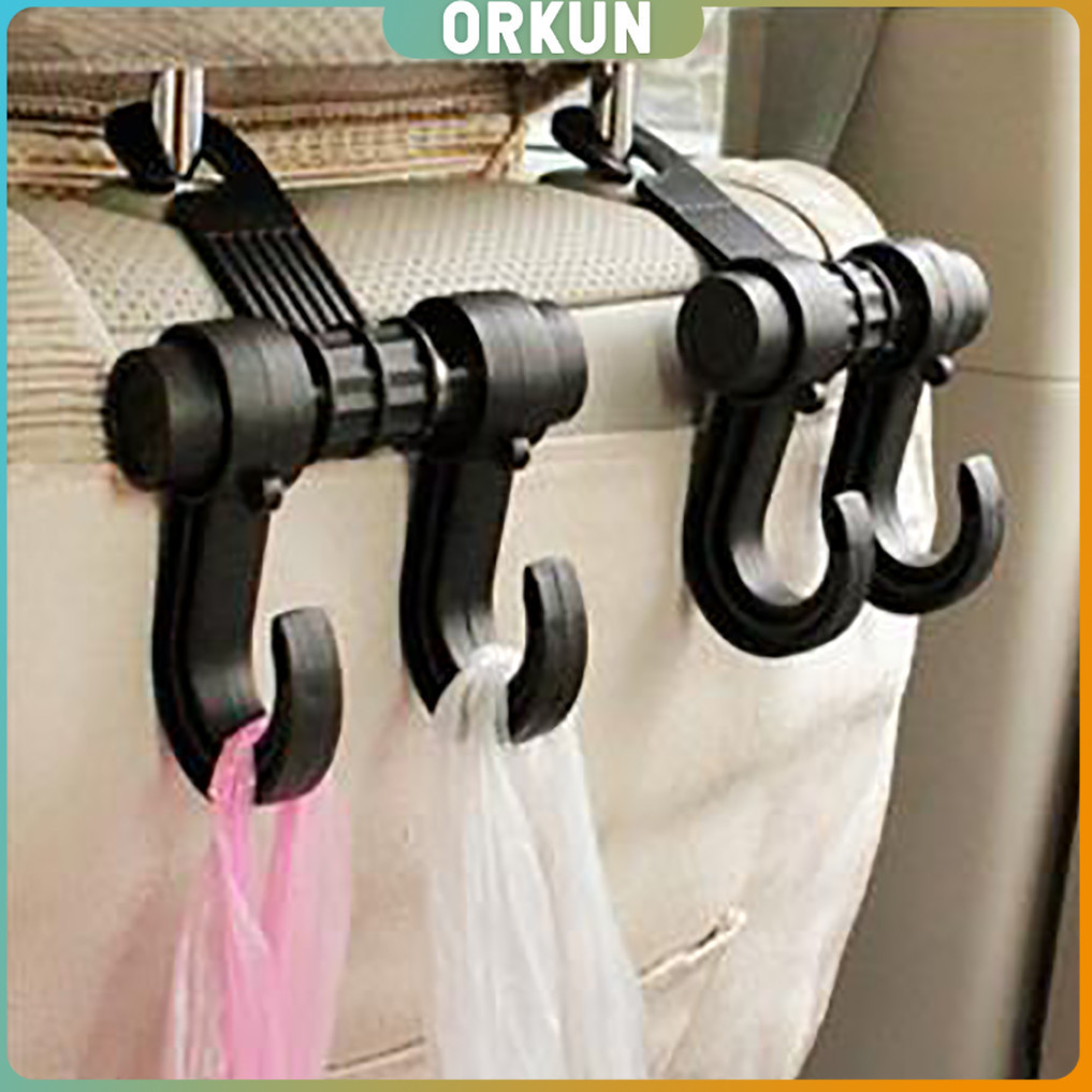 Orkun ที่เกี่ยวเป๋าหลังรถราคา  ตะขอเกี่ยวกระเป๋า สิ่งของ กระเป๋าติดเบาะหลังรถ ตะขอเก็บของ Car Hook