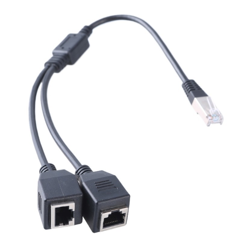 XU Ethernet Cable Splitter RJ45 พอร์ตชายหญิงคู่ Ethernet Y อะแดปเตอร์ Ethernet Splitter สําหรับการเช