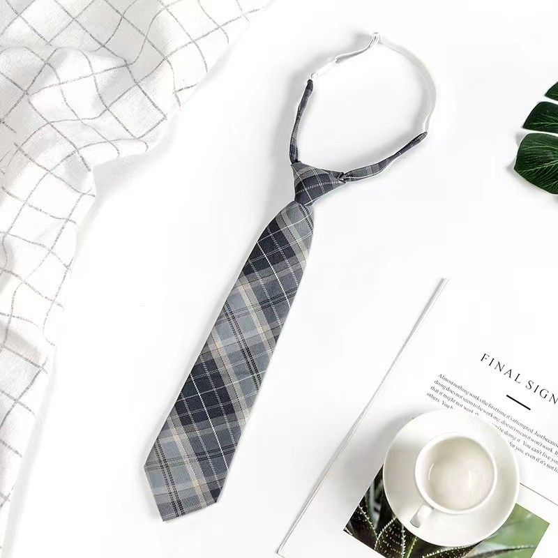 Jk สีดําสีเทา Tie เสื้อตกแต่งสไตล์ญี่ปุ่น Preppy สไตล์ Lazy Bow Tie-ฟรีนักเรียนหญิงชายผูกมือ - รูปที่ 7