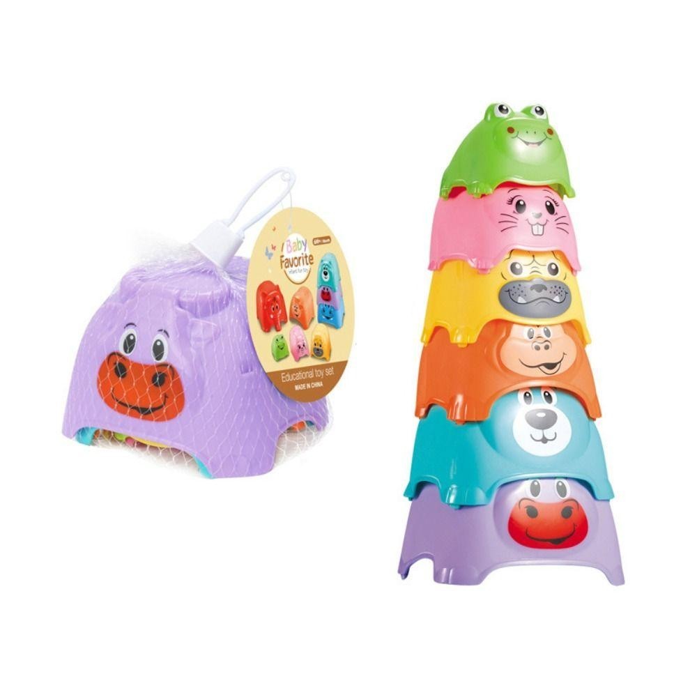 Keepin หอคอยแหวนซ้อน, การ์ตูนหมี Early Education Stacking Nesting Circle ของเล่น, ของเล่นซ้อน Building Block ของเล่นประสาทสัมผัส Montessori ถ้วยซ้อนของเล่นพ่อแม่และลูก ราคา ถูกที่สุด ดีลบีเคเค แกลเลอรีภาพที่ 5