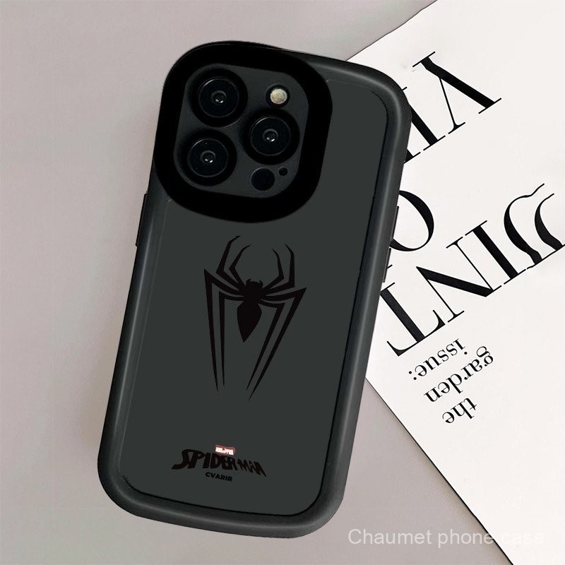 โลโก้ Spiderman สีดําเข้ากันได้กับเคสโทรศัพท์ iPhone15 Apple 12PROMAX กันกระแทก 7p/8p รวมทุกอย่าง 11