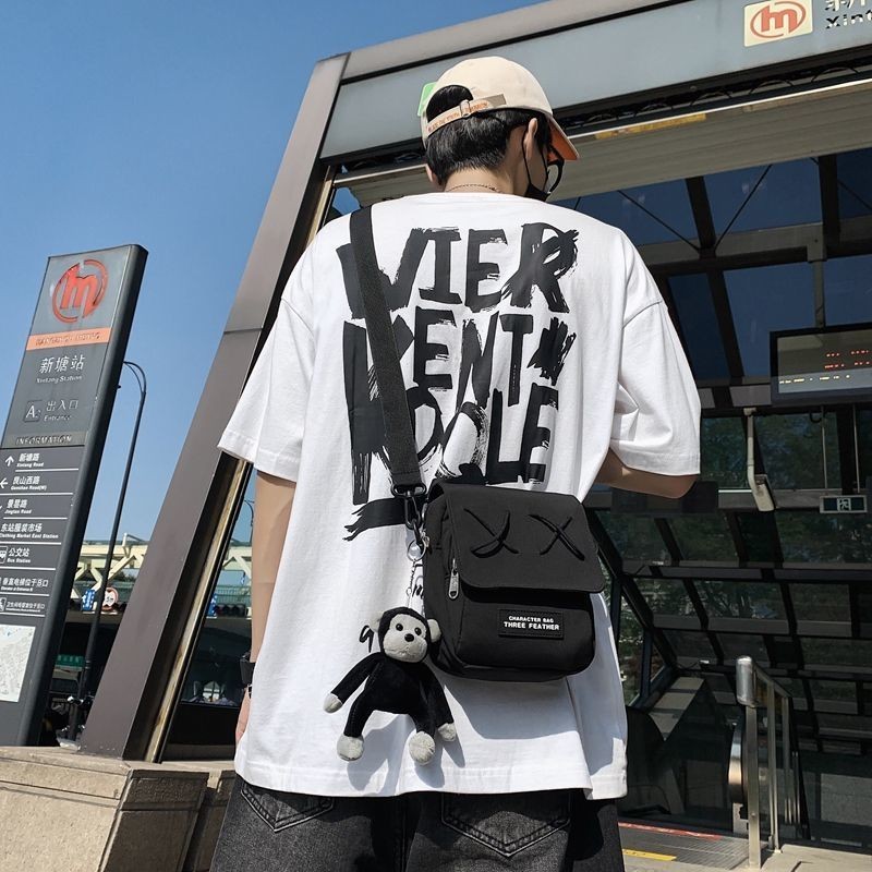 Messenger Bag Mens Street Wear Sports Shoulder Small Backpack สไตล์ญี่ปุ่น