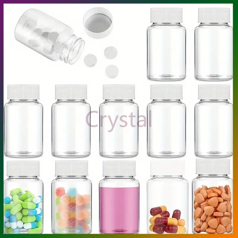Crystal ขวดพลาสติกPETใส 20/30/50/100 ml ฝาเกรียวปิดสนิทพกพาสะดวก ขวดใส่ยา ใส่เครื่องดื่ม