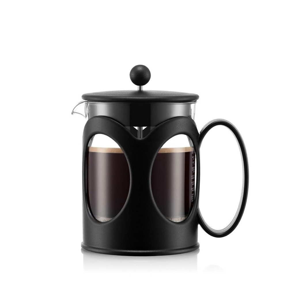 Bodum เครื่องชงกาแฟ ที่กดกาแฟ KENYA French Press เครื่องชงกาแฟ 500ml สแตนเลสสีดํากรองแก้ว Beaker กาแ
