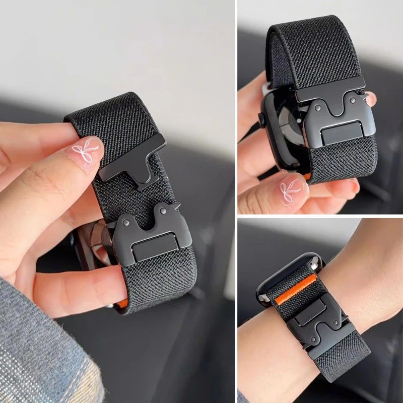 สายรัดร่มชูชีพสําหรับ Apple Watch Ultra 2/49/45/44/42/40/41/46 มม. สายสร้อยข้อมือ Correa IWatch Series 10 9 8 7 6 3 SE