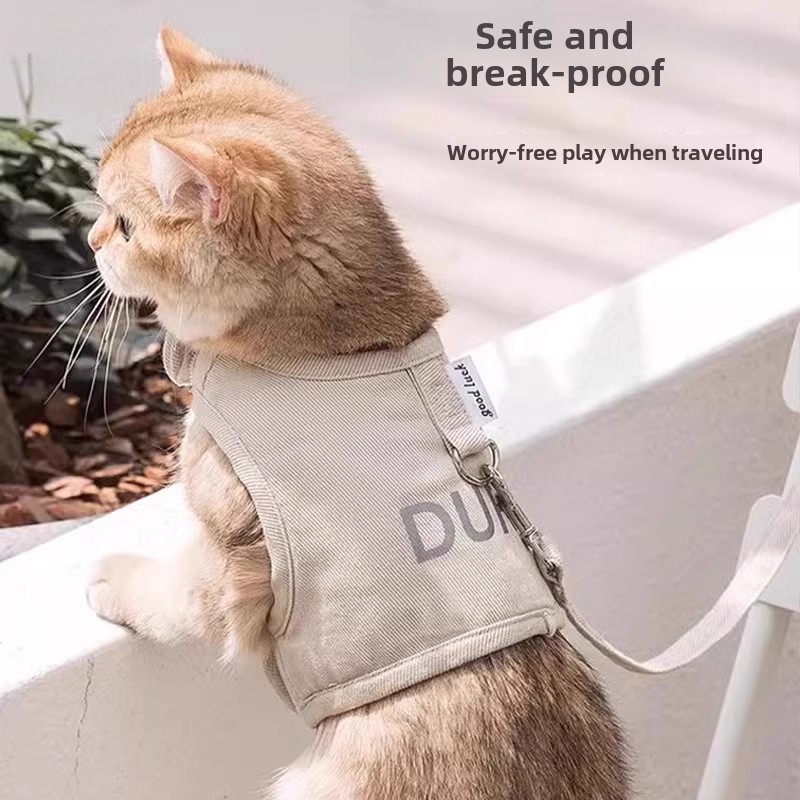 สายรัดสัตว์เลี้ยงพร้อมสายจูงสายรัดสุนัขแมวเสื้อกั๊กสําหรับสายรัดสายจูงลูกสุนัขสุนัขและแมว