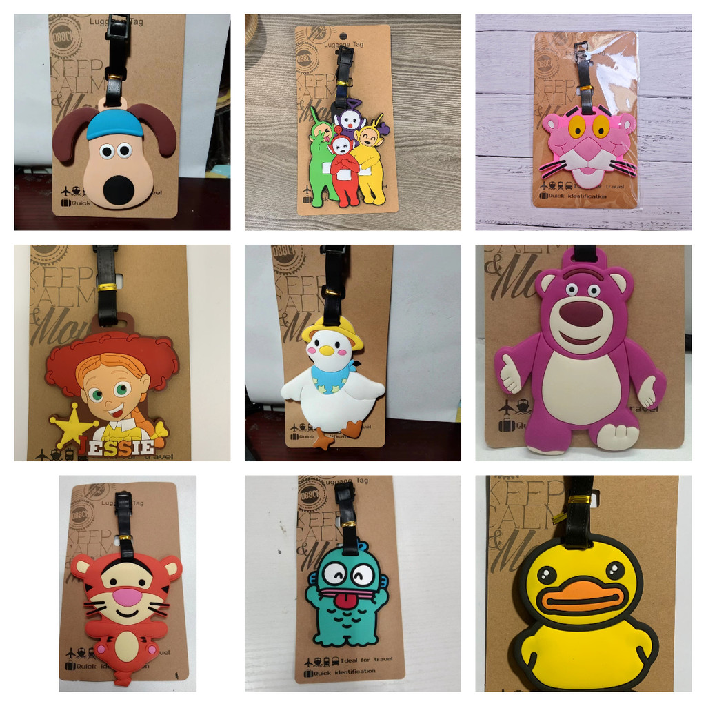 1pcs Creative Strawberry Bear Loopy แท็กกระเป๋าเดินทางแขวน Boarding แขวนแท็กแหวนตรวจสอบในรถเข็นกล่องป้ายแขวนแท็ก