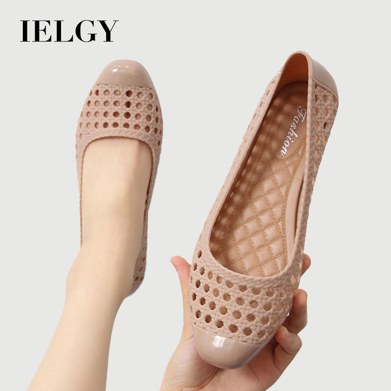 IELGY เวอร์ชั่นเกาหลีของรองเท้าแตะเจลลี่กลวงเป่าโถวของผู้หญิงแฟชั่นฤดูร้อนลื่นแนวโน้มที่สะดวกสบาย