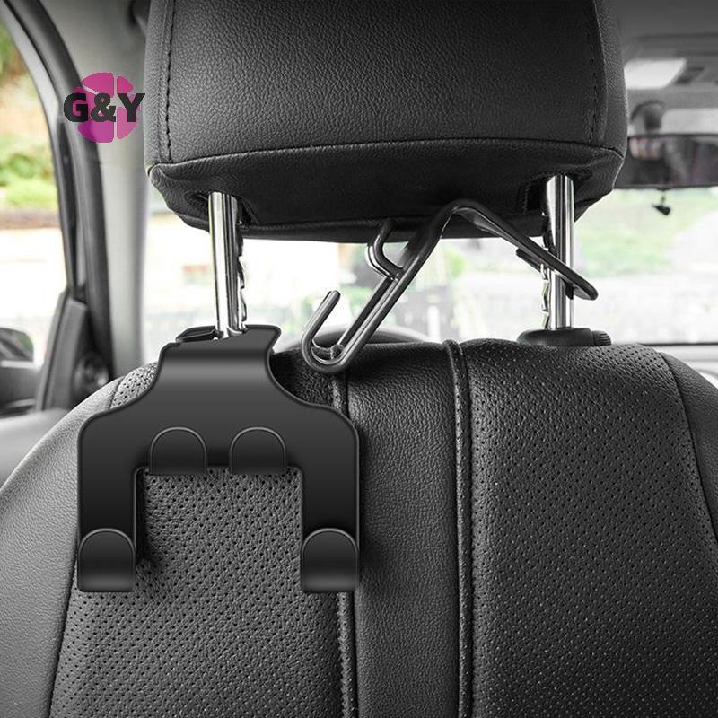 G & Y รถที่นั่ง Headrest Hook Hanger สีดําจัดเก็บ Universal สําหรับกระเป๋าถือกระเป๋า Coat Fit Universal รถผู้ถือ COD