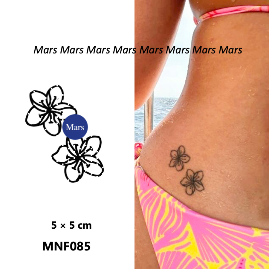 Mars Tattooเทคโนโลยีใหม่เมจิก ติดทนนาน 2 สัปดาห์ รอยสักกึ่งถาวร รอยสักชั่วคราว สติ๊กเกอร์รอยสัก สักปลอม "frangipani", MNF085