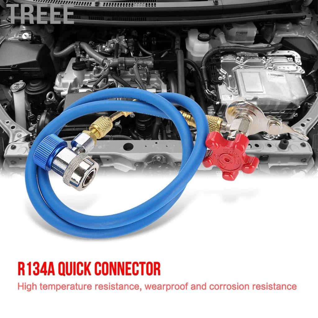 Treee ท่อชาร์จสารทำความเย็น 90 องศา R134A ก๊าซสามารถติดตั้งท่อก๊อกสำหรับ R502 R-12 R-22