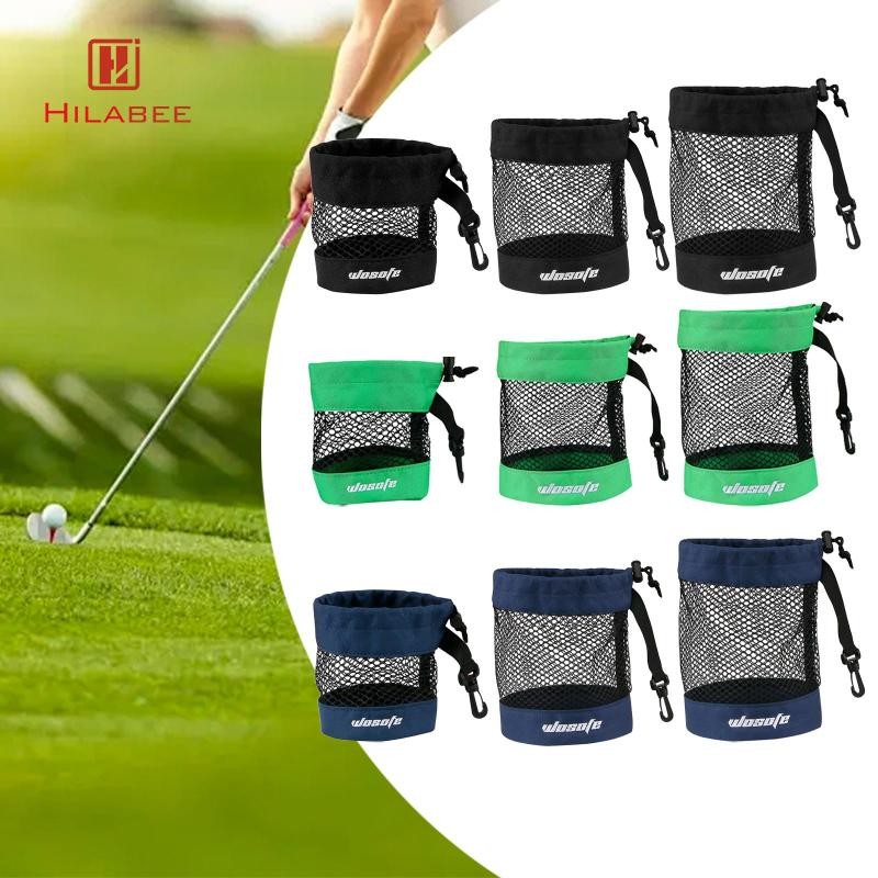 Hilabee Golf Ball Bag Net Bag Portable Ball Container Golf Ball Holder Golf for