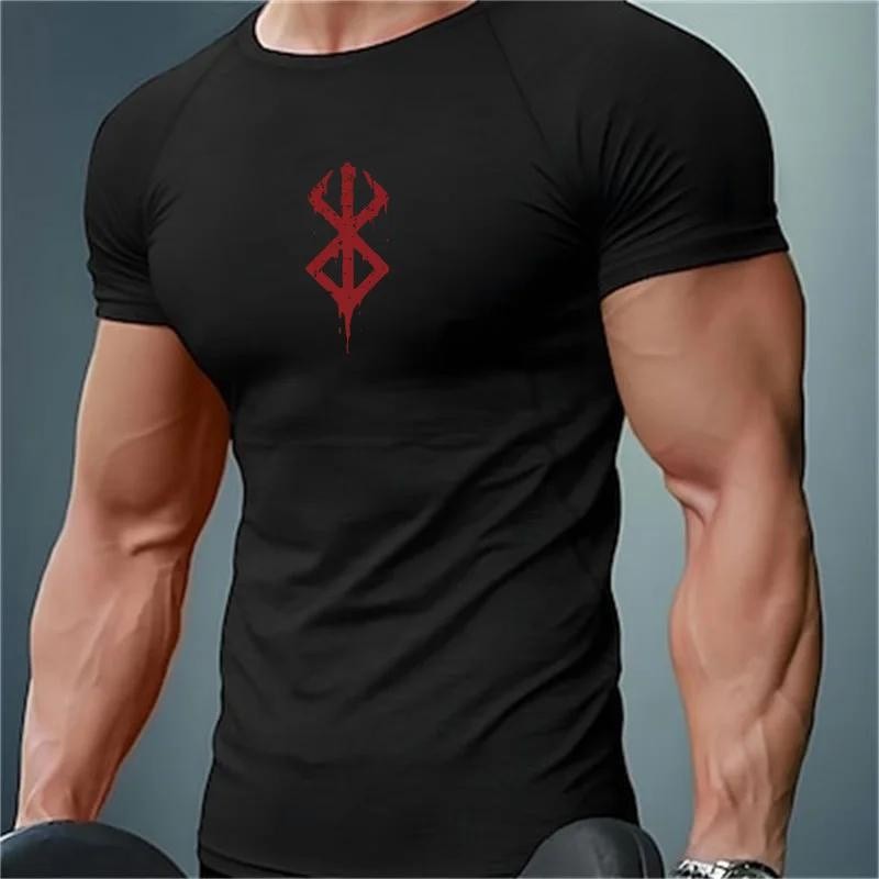 อะนิเมะ Berserk Guts เสื้อรัดกล้ามเนื้อผู้ชายฟิตเนสกีฬาวิ่งแน่นยิมเสื้อยืดแข็งแรงเสื้อแห้งเร็ว Tee ฤดูร้อน