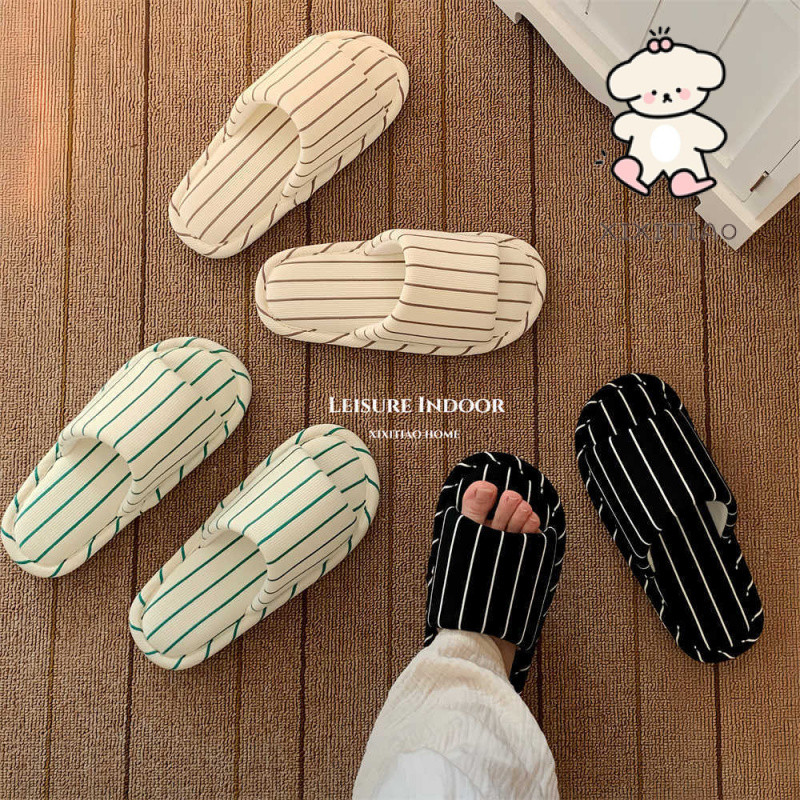 Xitiao Four Seasons Universal Home Floor Shoes สุภาพสตรีผ้าฝ้ายผ้าลินิน Soft Sole เครื่องปรับอากาศรองเท้าแตะห้อง