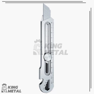 Cutter สแตนเลส เครื่องตัดกล่องยูทิลิตี้ มีดคัตเตอร์อเนกประสงค์ ใหญ่ ปลอดภัย คมมากใบมีด 6 In 1 18 มม. คัตเตอร์สำนักงาน