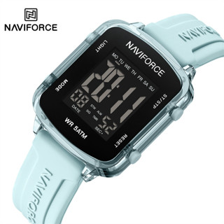 Naviforce NF7120 กันน้ํา LCD สร้อยข้อมือซิลิโคนดิจิตอลหญิงผู…