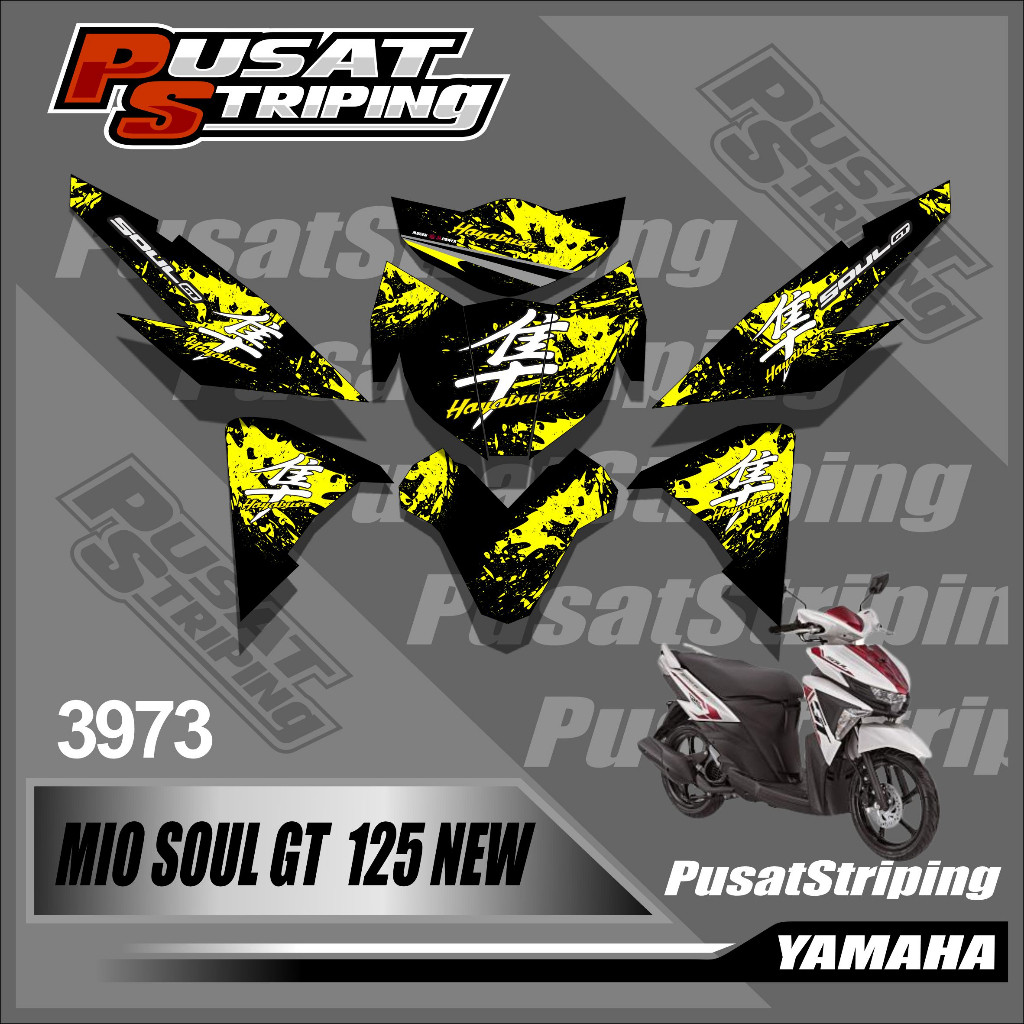 สติ๊กเกอร์ // Srtriping Decal Motor Mio Soul Gt 125 New Lis Variation Design Hayabusa Sticker Decal 
