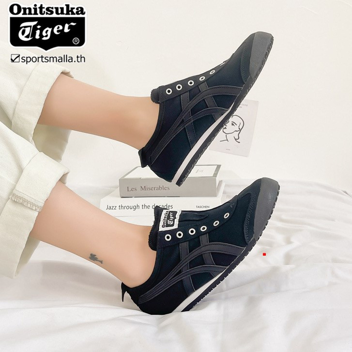 Onitska MEXICO 66 รองเท้าผ้าใบสีดําสําหรับผู้ชายและผู้หญิง D3KQ-9090