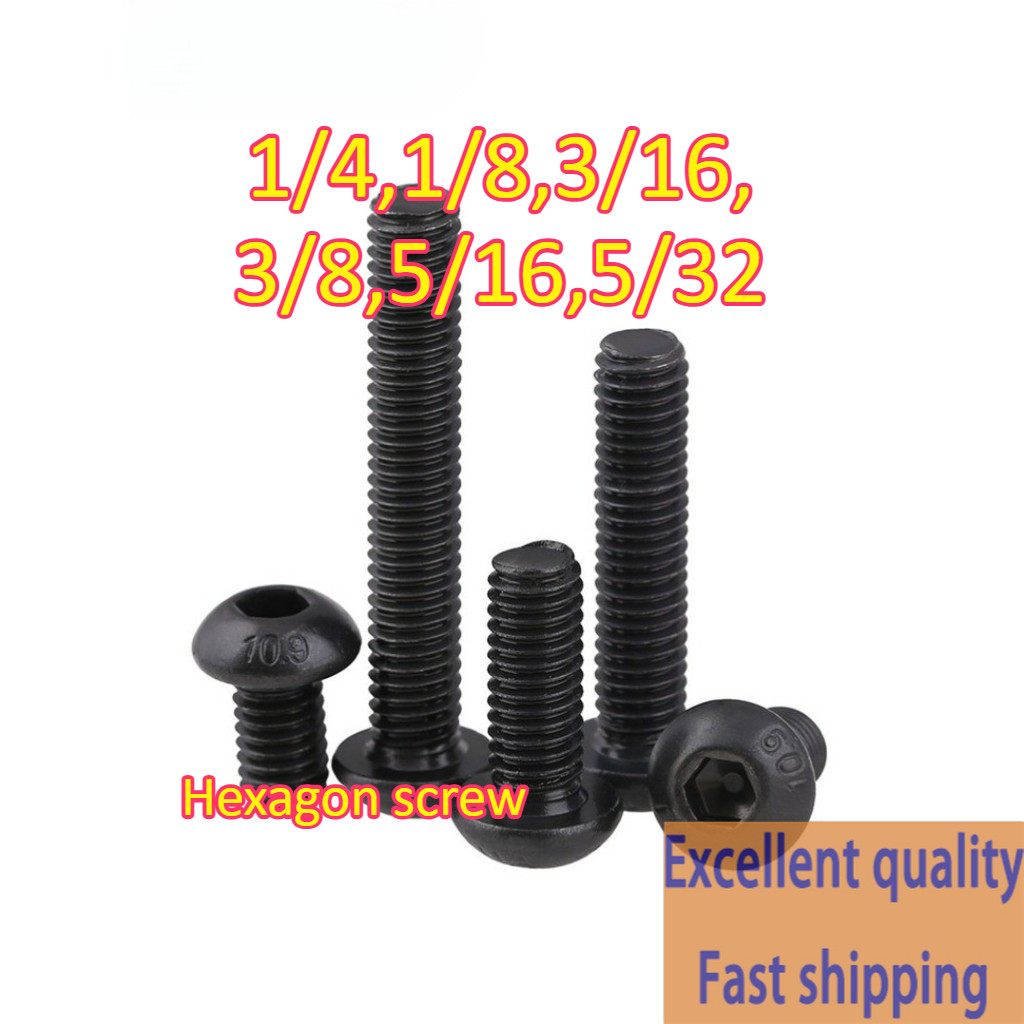 （JSK-1）10.9 เกรด  หัวจมกลม สลักเกลียวซ็อกเก็ต น็อต สกรู  ตลอด หยาบ  ด้ายเต็ม ส่งด่วน 1/4, 1/8, 3/16, 3/8, 5/16, 5/32
