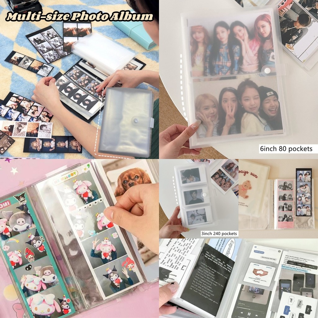 Ins 4 กริดอัลบั้มภาพ 6 นิ้ว/4R Idol Photocard รวบรวมหนังสือ 80/84/160/240pockets 3 นิ้ว/2R Kpop การ์ดขนาดเล็กเก็บอัลบั้มเพื่อนของขวัญ
