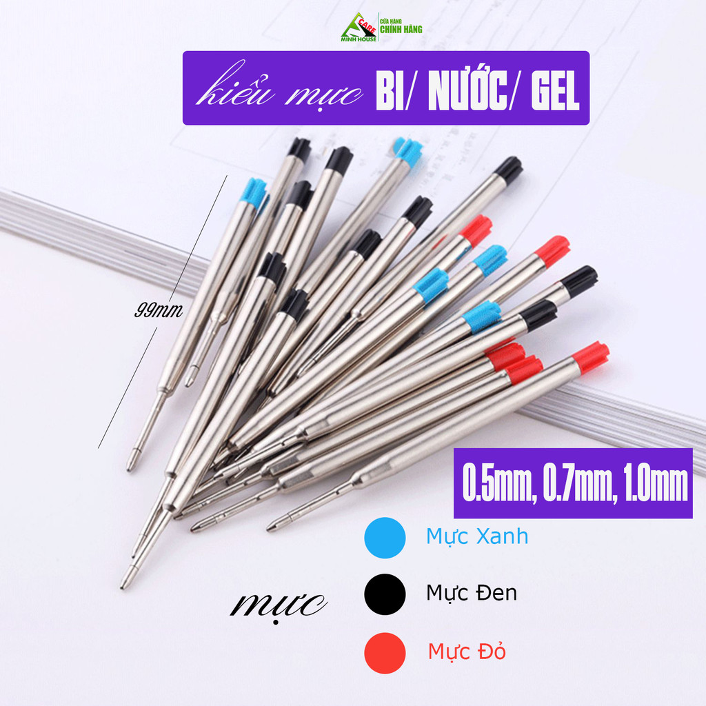 หมึกลูกลื่น น้ําเจล ปากกา Nib Refill 0.5mm, 0.7mm, 1mm Parker, Montblanc, Picasso, Lamy