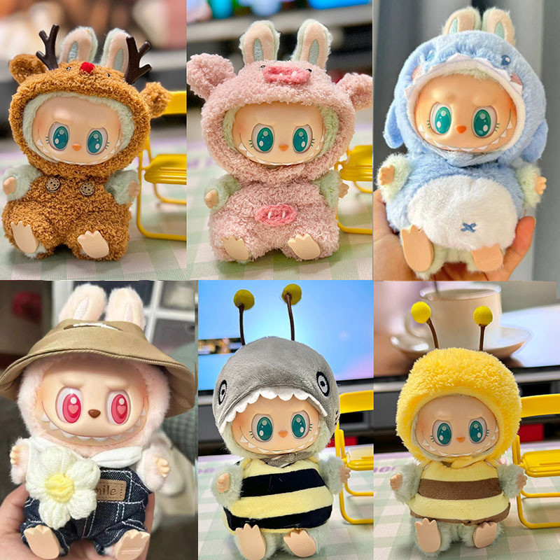 Labubu V1/V2 จัดส่งจากกรุงเทพ ชุด labubu ชุดลาบูบู เสื้อผ้าลาบูบู เดรสผ้าฝ้าย 17ซม. ชุดมาการอง (เสื้อผ้าเท่านั้น）